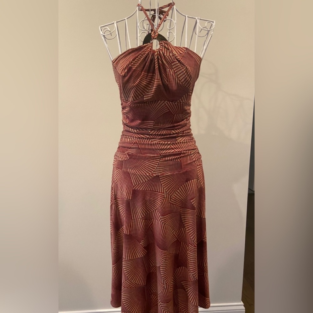 Womens BCBG dress sz XS. Red/gold
